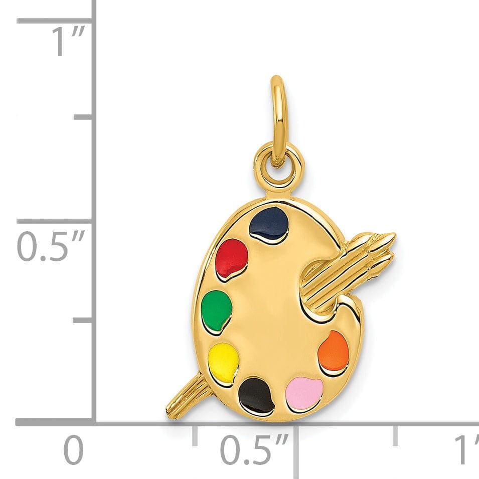Lovely Rita's Pendants & Charms 14k Yellow Gold Enameled Artist Palette Charm