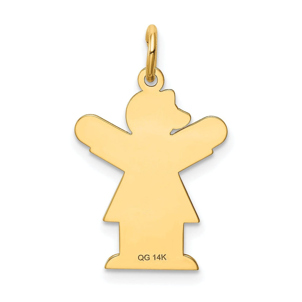 Lovely Rita's Pendants & Charms 14k Yellow Gold Girl With Bow Love Charm