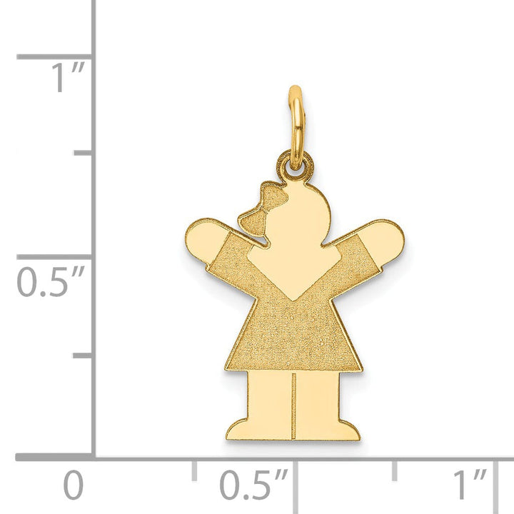 Lovely Rita's Pendants & Charms 14k Yellow Gold Girl With Bow Love Charm