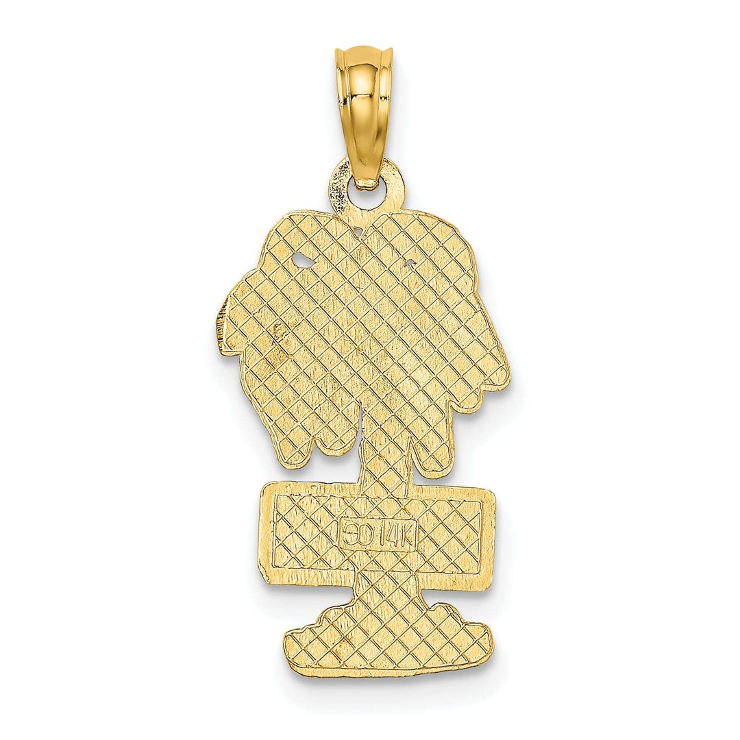 Lovely Rita's Pendants & Charms 14K Yellow Gold MYRTLE BEACH FLORIDA Banner Palm Tree Pendant