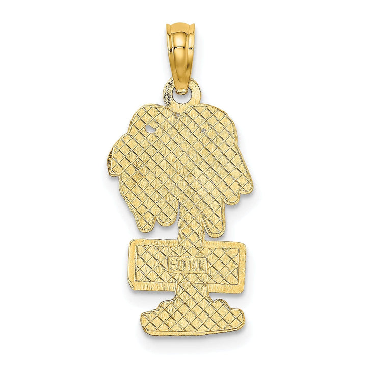 Lovely Rita's Pendants & Charms 14K Yellow Gold MYRTLE BEACH FLORIDA Banner Palm Tree Pendant