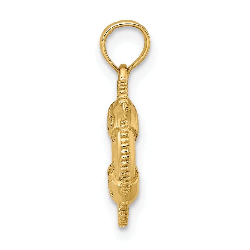 Lovely Rita's Pendants & Charms 14K Yellow Gold Polished Finish 3-D Lifesaver Float Charm Pendant