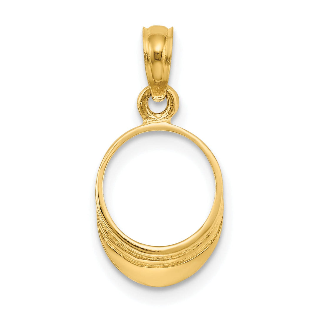 Lovely Rita's Pendants & Charms 14K Yellow Gold Polished Finish 3-Dimensional Beach Bum Sun Visor Charm Pendant