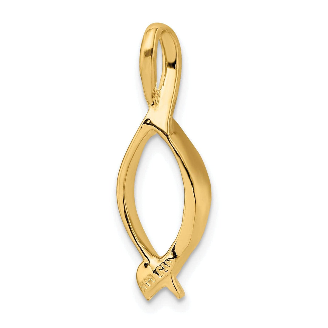 Lovely Rita's Pendants & Charms 14k Yellow Gold Polished Finish Solid Swirl Oval Shape Design Omega Slide Pendant fits up to 5 mm Omega