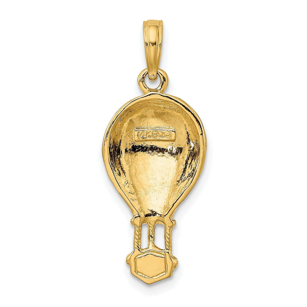 Lovely Rita's Pendants & Charms 14K Yellow Gold Polished Textured Finish Concave Shape Hot Air Ballon Charm Pendant