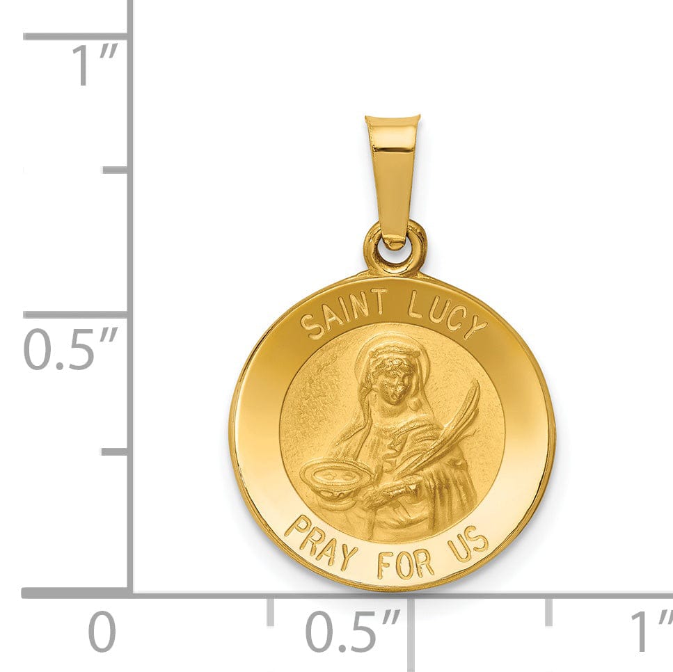 Lovely Rita's Pendants & Charms 14k Yellow Gold Saint Lucy Medal Pendant