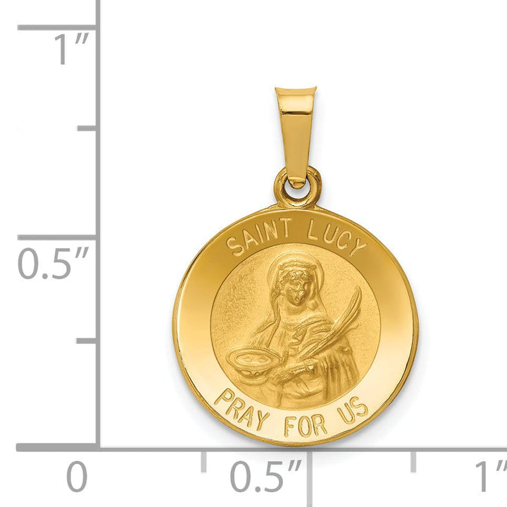 Lovely Rita's Pendants & Charms 14k Yellow Gold Saint Lucy Medal Pendant