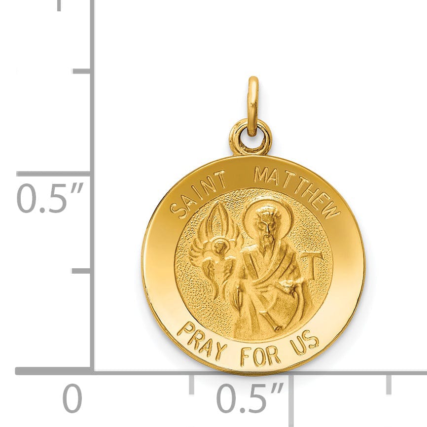 Lovely Rita's Pendants & Charms 14k Yellow Gold Saint Matthew Medal Pendant