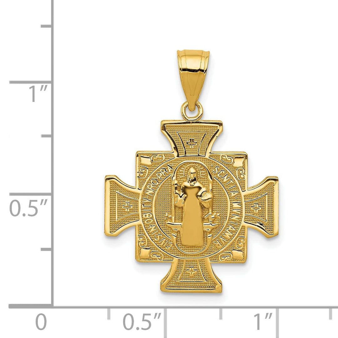 Lovely Rita's Pendants & Charms 14k Yellow Gold San Benito Cross Medal Pendant