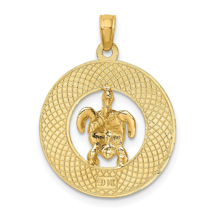 Lovely Rita's Pendants & Charms 14K Yellow Gold SARASOTA with Turtle Circle Design Pendant