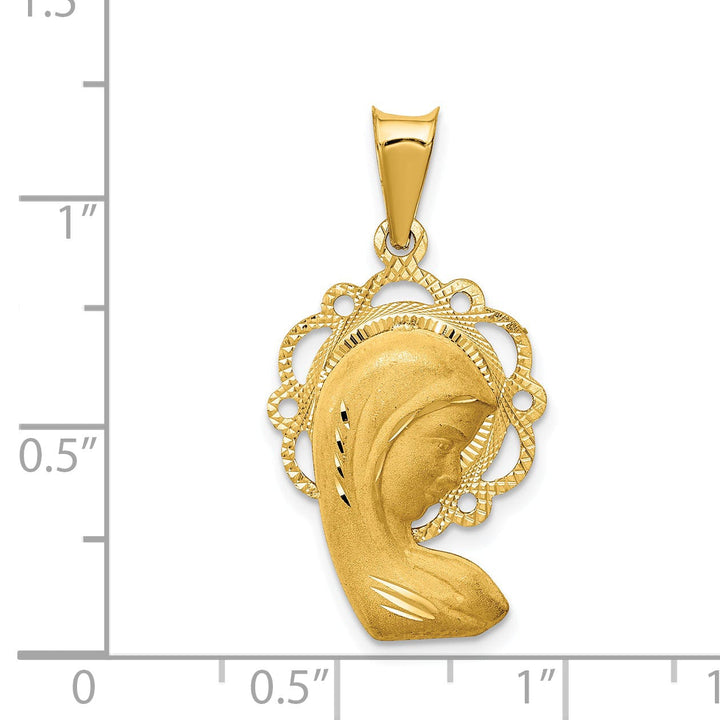Lovely Rita's Pendants & Charms 14k Yellow Gold Satin Finish Mary Pendant