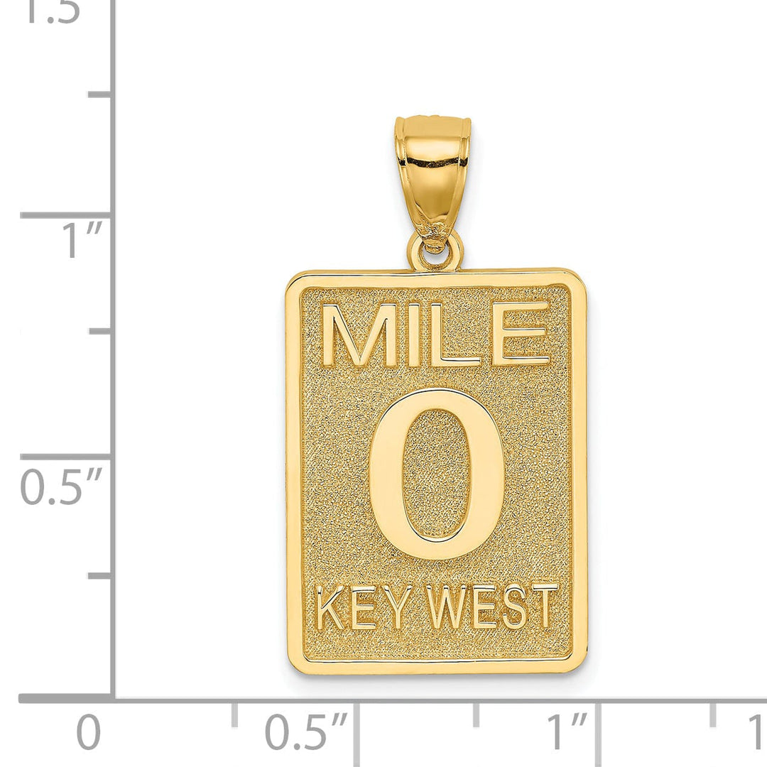 Lovely Rita's Pendants & Charms 14k Yellow Gold Solid 0 KEY WEST Mile Marker Pendant