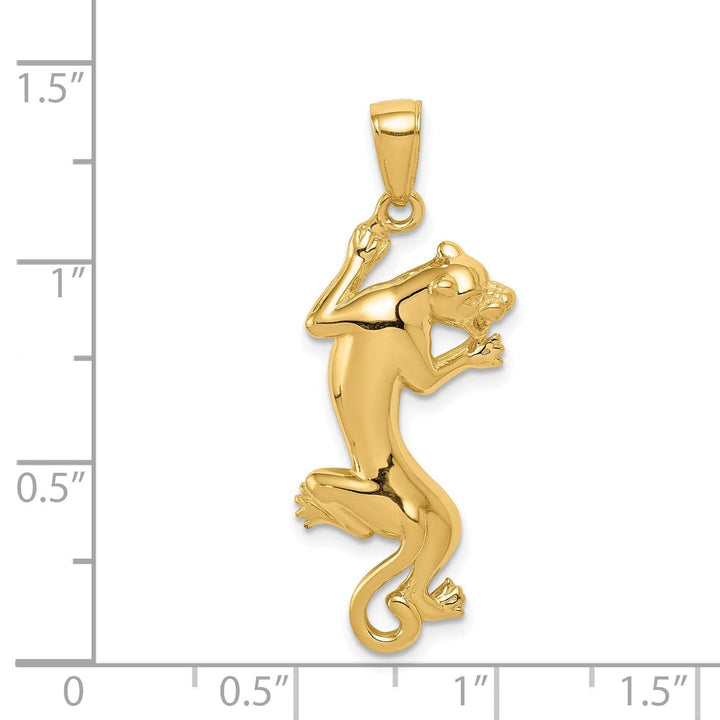 Lovely Rita's Pendants & Charms 14K Yellow Gold Solid Polished Finish Gold Panther Charm Pendant