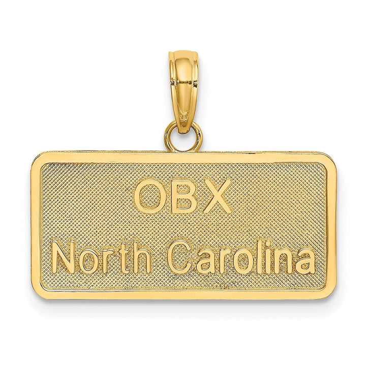 Lovely Rita's Pendants & Charms 14K Yellow Gold Solid Polished Textured Finish OBX NORTH CAROLINA License Plate Charm Pendant