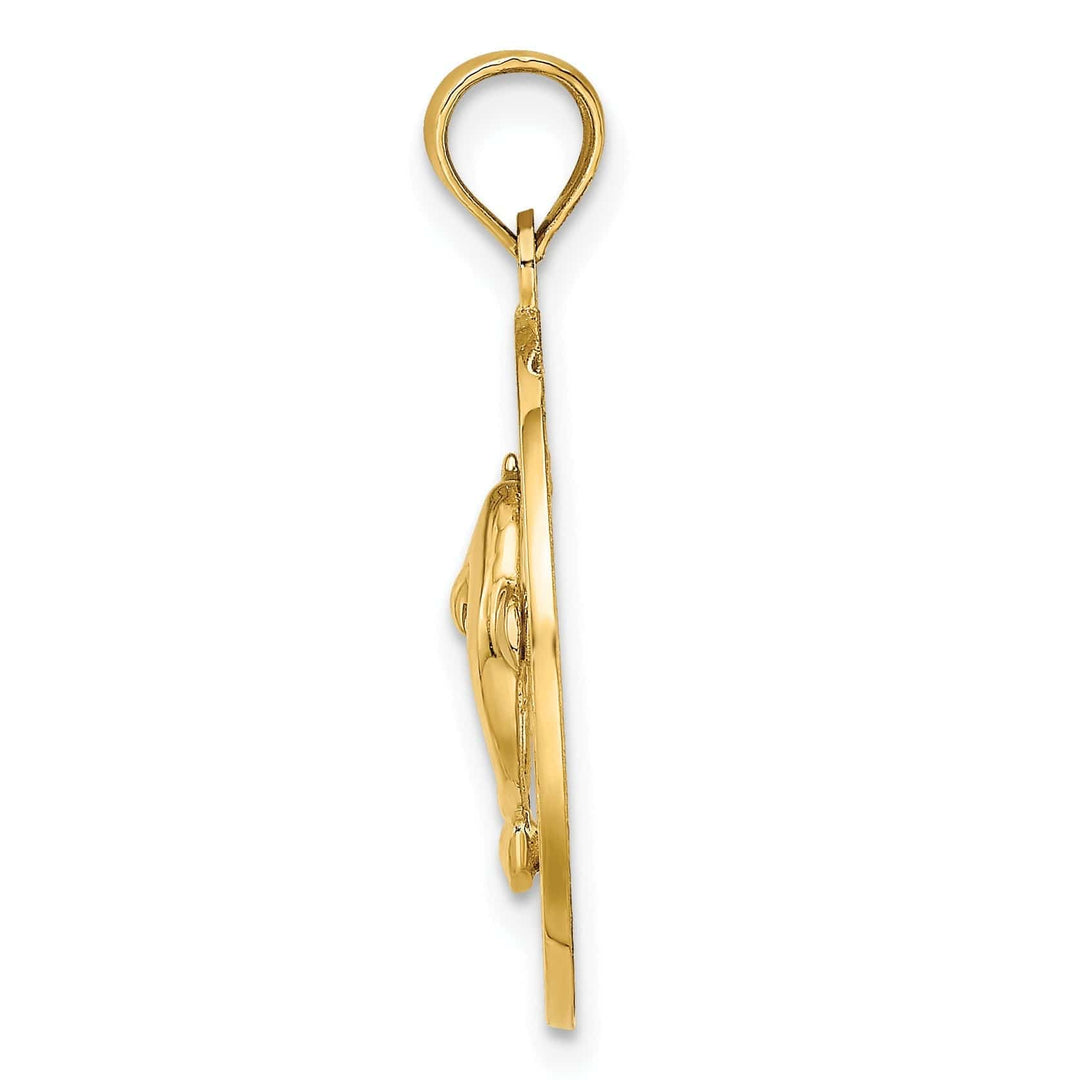 Lovely Rita's Pendants & Charms 14K Yellow Gold ST. AUGUSTINE Florida Double Dolphins in Circle Pendant