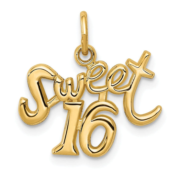 Lovely Rita's Pendants & Charms 14k Yellow Gold Sweet 16 Charm Pendant