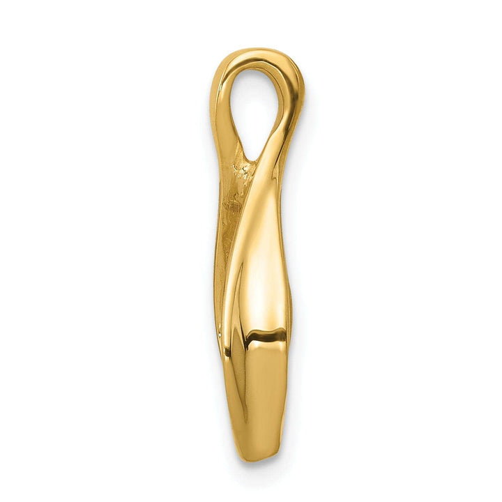 Lovely Rita's Pendants & Charms 14k Yellow Gold Swirl Oval Shape Design Slide Pendant