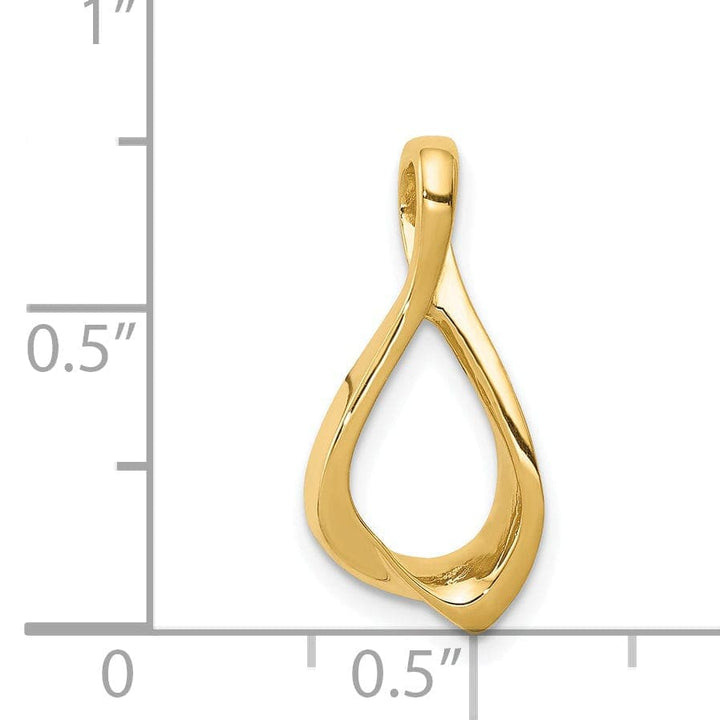 Lovely Rita's Pendants & Charms 14k Yellow Gold Swirl Oval Shape Design Slide Pendant