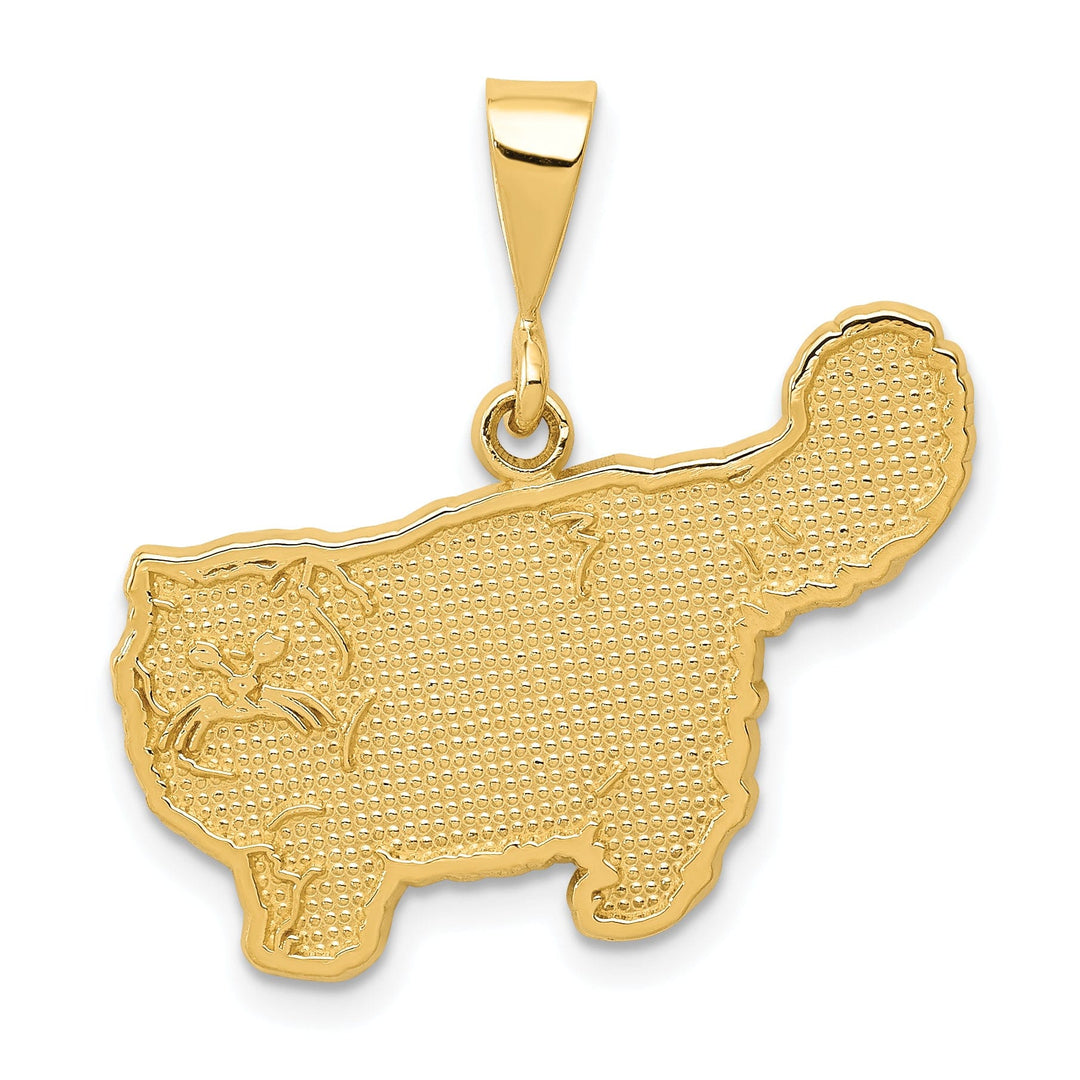 Lovely Rita's Pendants & Charms 14k Yellow Gold Textured Finish Persian Cat Charm Pendant