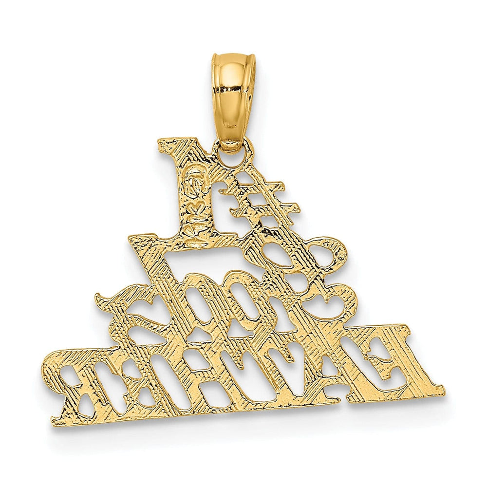Lovely Rita's Pendants & Charms 14k Yellow Gold Textured Finish Script #1 GODFATHER Charm Pendant
