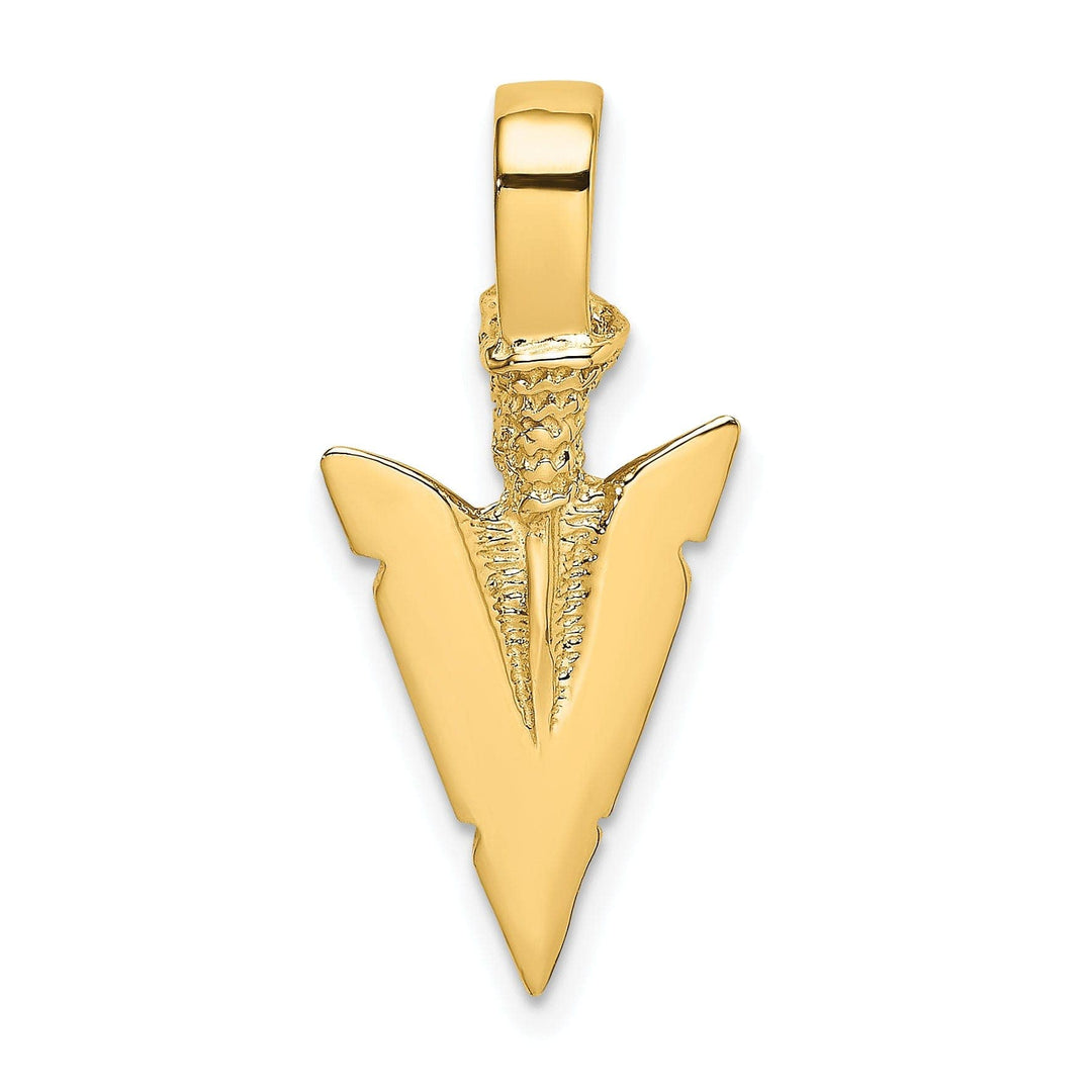 Lovely Rita's Pendants & Charms 14K Yellow Gold Textured Polished Finish 3-Dimensional Arrowhead Charm Pendant