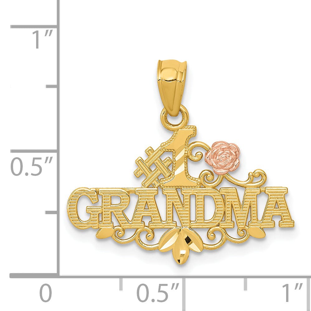 Lovely Rita's Pendants & Charms 14k Yellow Rose #-1 Grandma with Rose Pendant