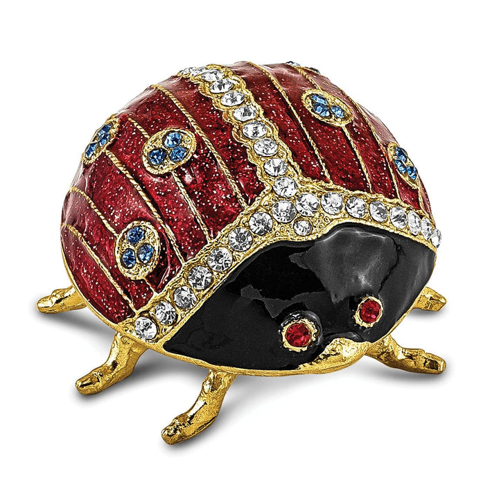 Luxury Giftware by Jere Pendants & Charms Bejeweled Pewter LUXY Ladybug Trinket Box Design Trinket Box