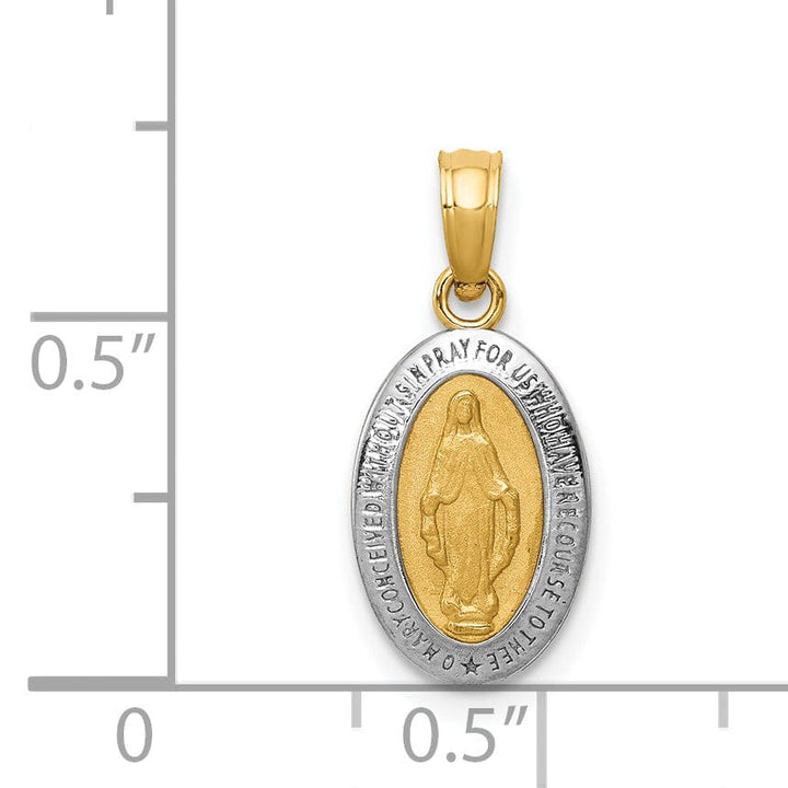 Lovely Rita's Pendants & Charms No Engraving 14k Two Tone Gold Miraculous Medal Charm