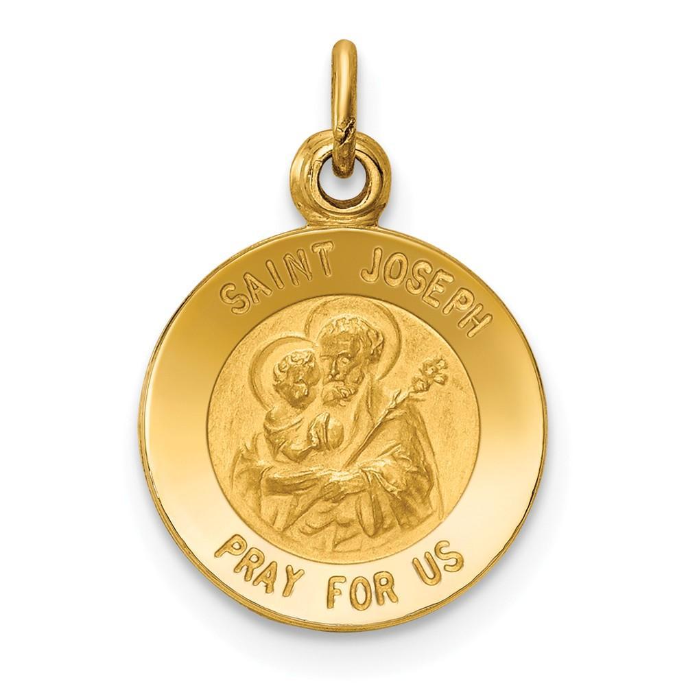 Lovely Rita's Pendants & Charms No Engraving 14k Yellow Gold Saint Joseph Medal Pendant