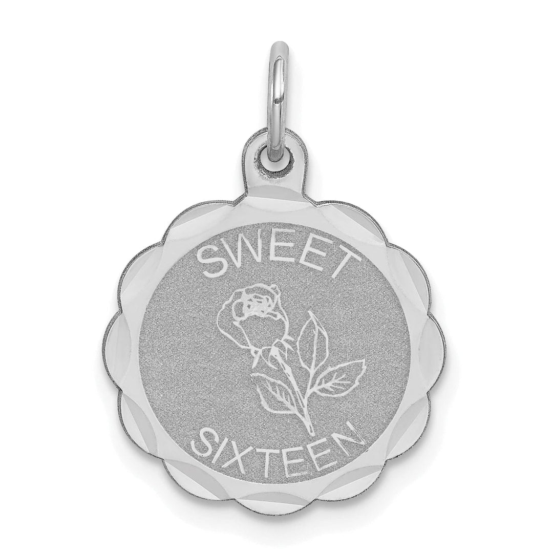 Lovely Rita's Pendants & Charms No Engraving Sterling Silver Sweet Sixteen Disc Pendant