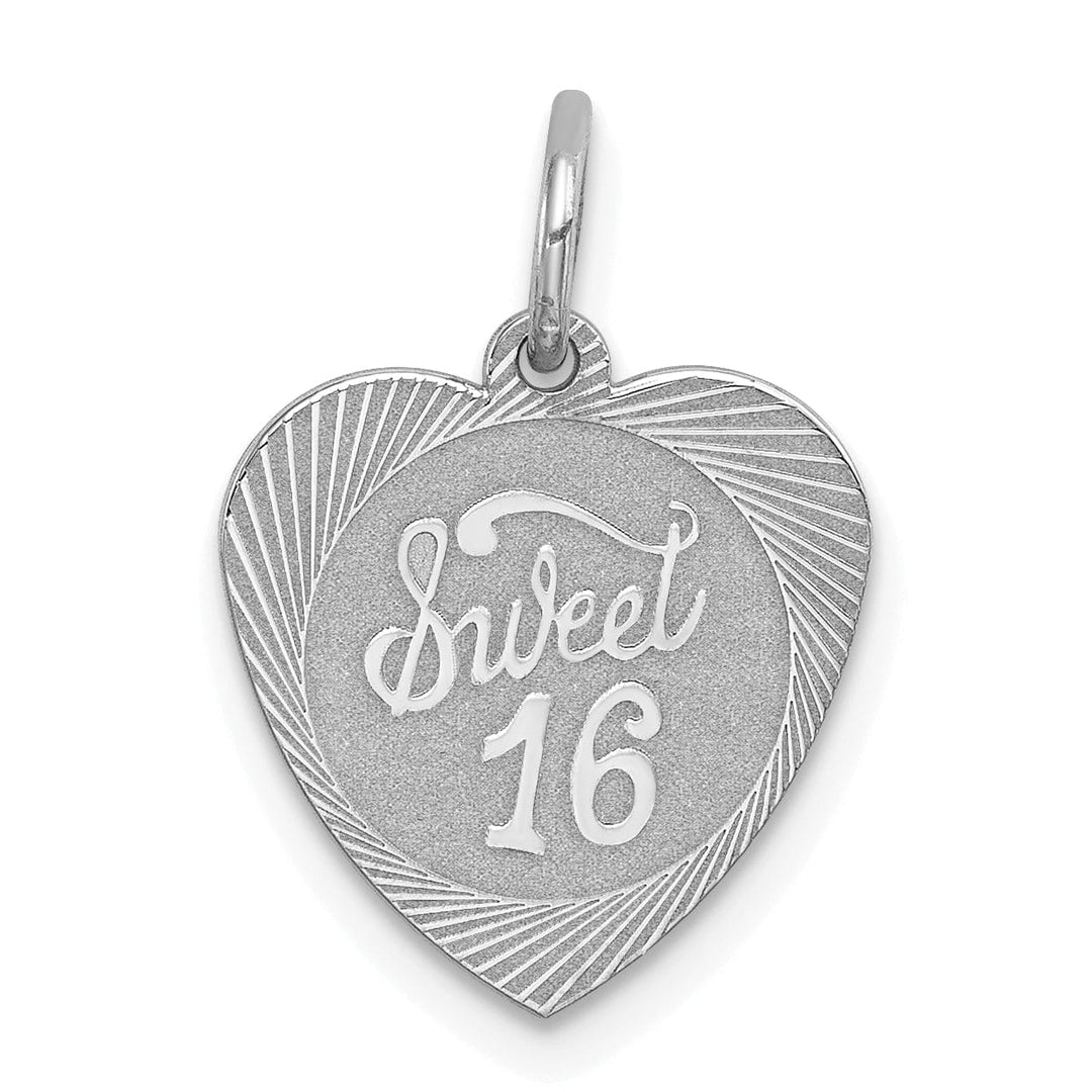 Lovely Rita's Pendants & Charms No Engraving Sterling Silver Sweet Sixteen Heart Pendant