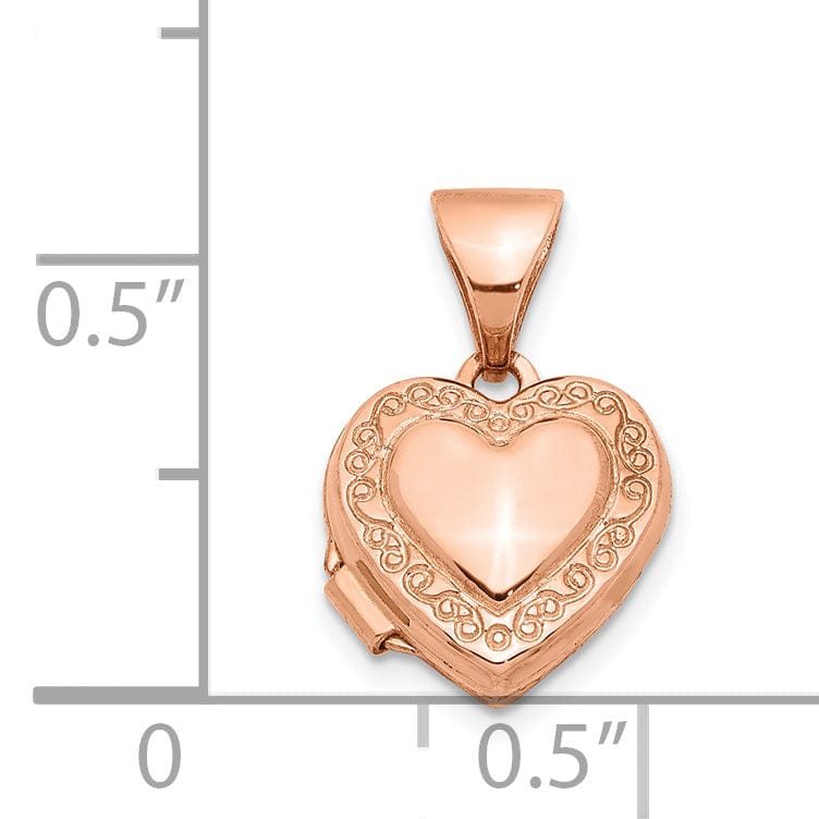 Lovely Rita's Pendants & Charms Rose Gold Heart-Shaped Scrolled Locket