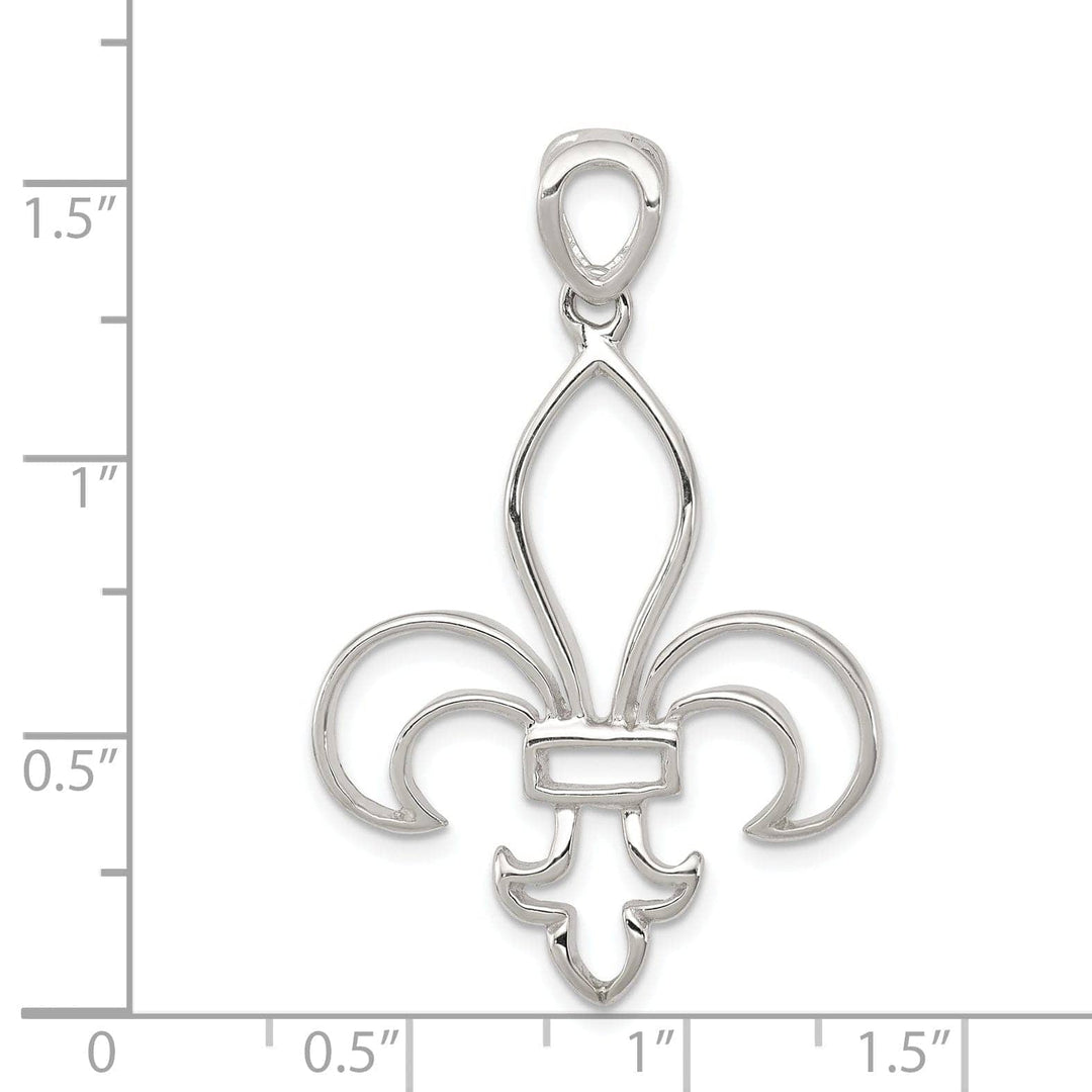 Lovely Rita's Pendants & Charms Silver Polished Finish Fleur de Lis Charm