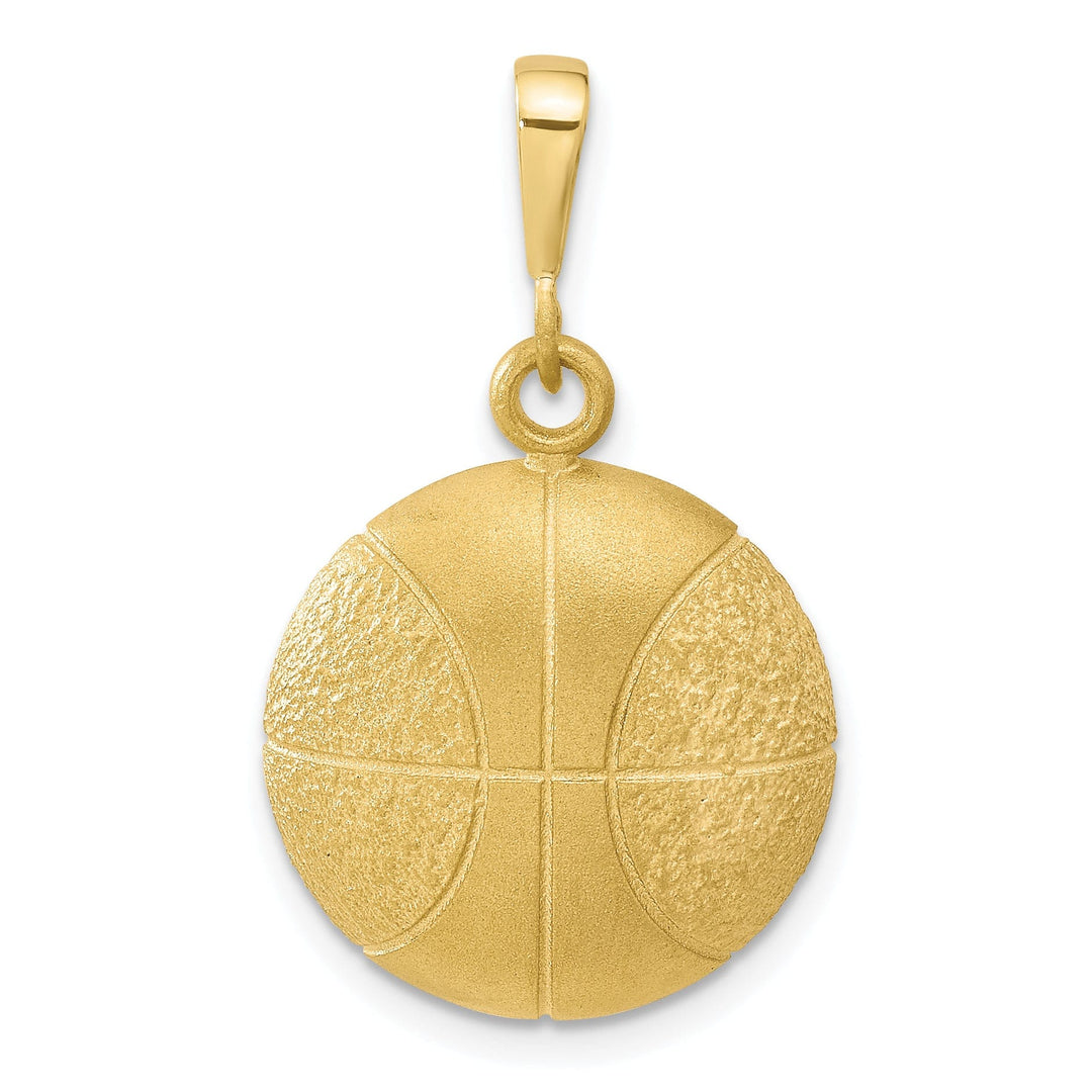 Lovely Rita's Pendants & Charms Solid 10k Yellow Gold Polish Basketball Pendant