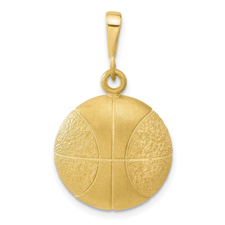 Lovely Rita's Pendants & Charms Solid 10k Yellow Gold Polish Basketball Pendant