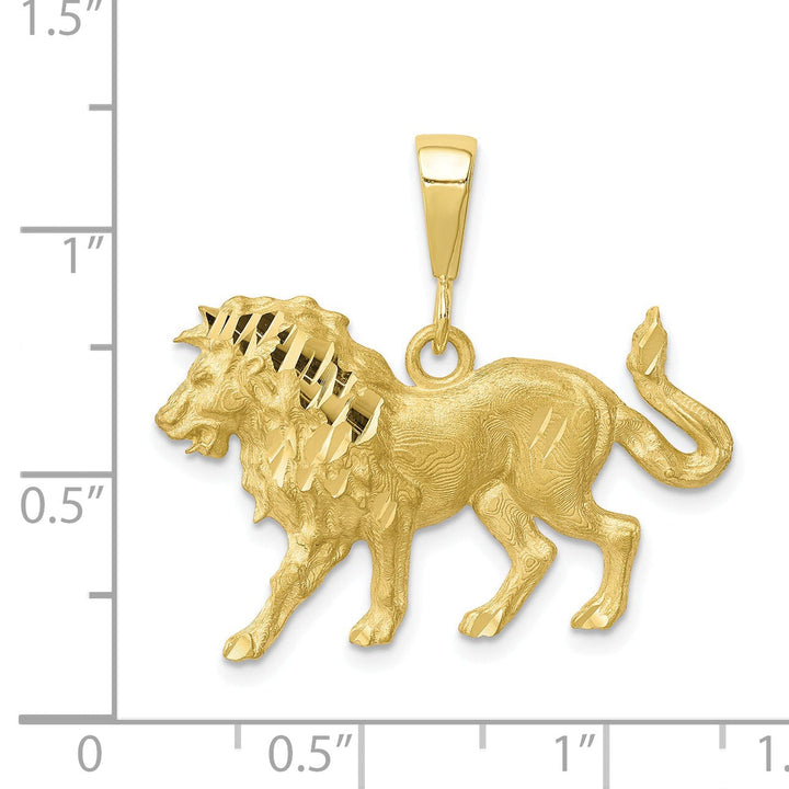Lovely Rita's Pendants & Charms Solid 10k Yellow Gold Polished Lion Pendant