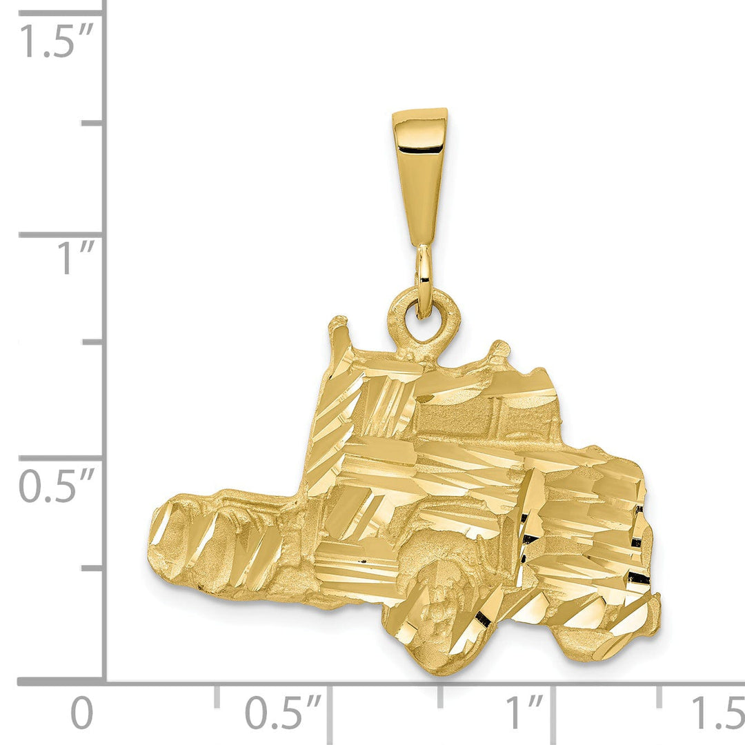 Lovely Rita's Pendants & Charms Solid 10k Yellow Gold Semi Truck Charm Pendant