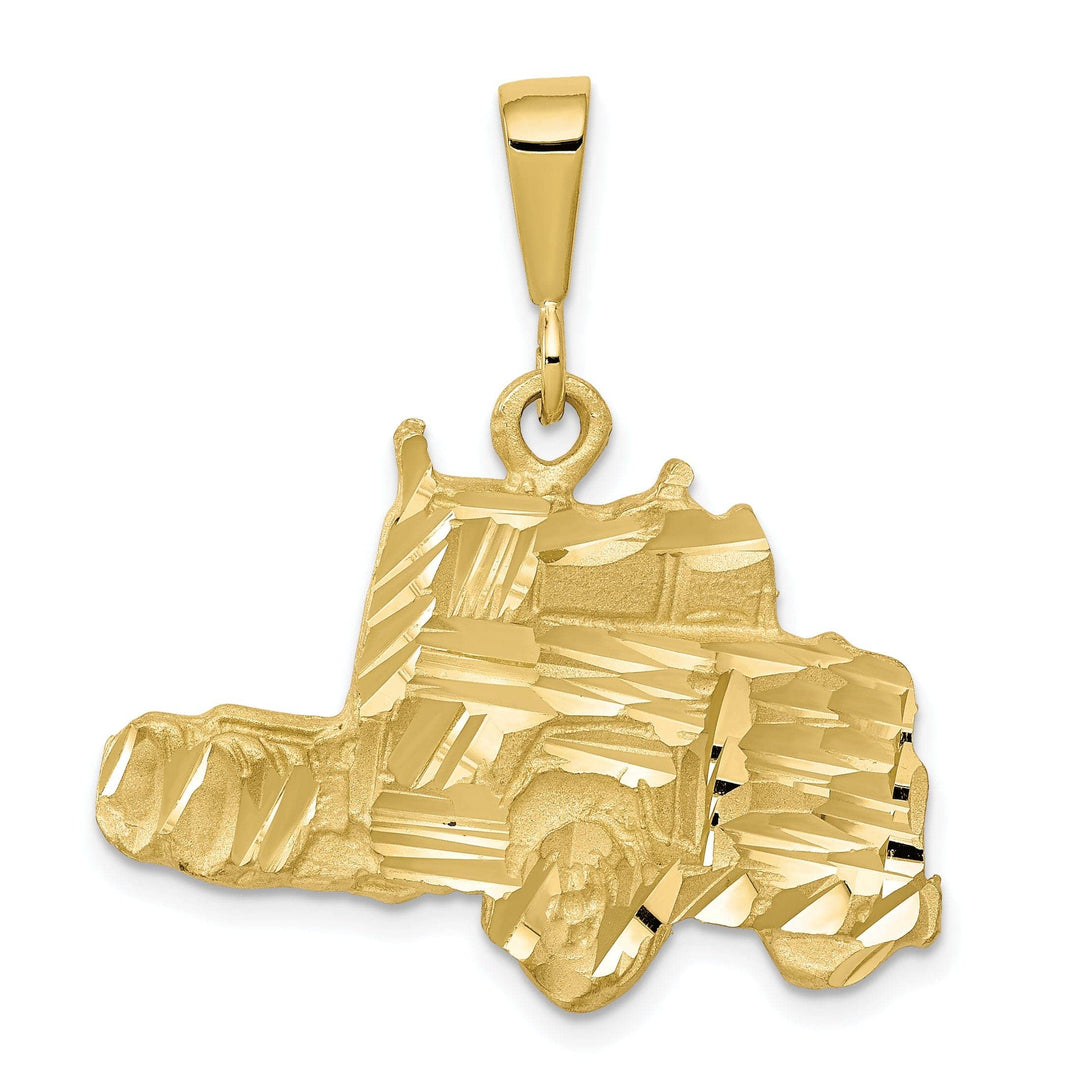 Lovely Rita's Pendants & Charms Solid 10k Yellow Gold Semi Truck Charm Pendant