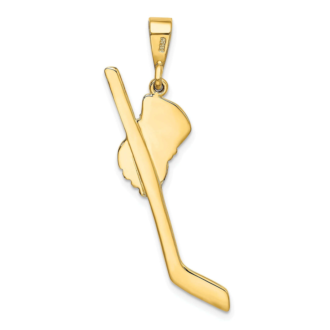 Lovely Rita's Pendants & Charms Solid 14k Two Tone Gold Hockey Stick Pendant