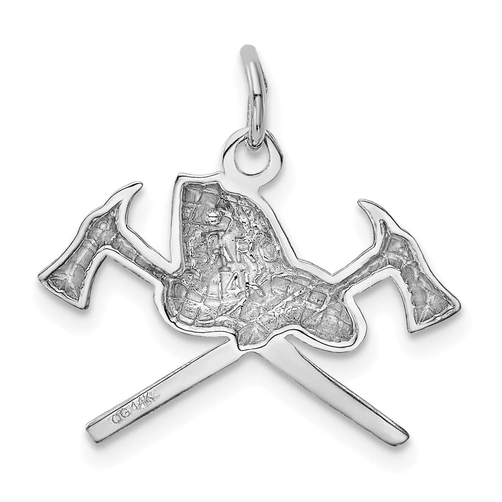 Lovely Rita's Pendants & Charms Solid 14k White Gold Fire Department Pendant