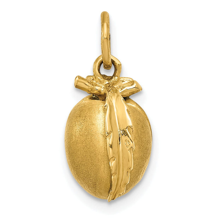 Lovely Rita's Pendants & Charms Solid 14k Yellow Gold 3-D Peach Charm Pendant