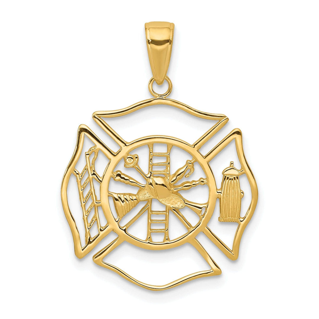 Lovely Rita's Pendants & Charms Solid 14k Yellow Gold Fireman Shield Pendant