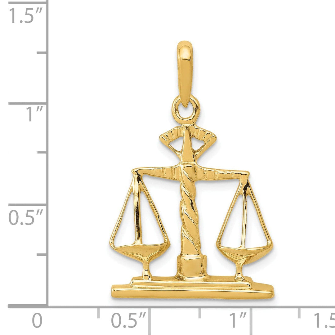 Lovely Rita's Pendants & Charms Solid 14k Yellow Gold Scales of Justice Pendant