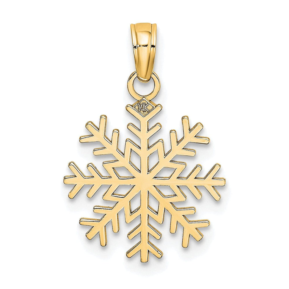 Lovely Rita's Pendants & Charms Solid 14k Yellow Gold Snowflake Charm Pendant