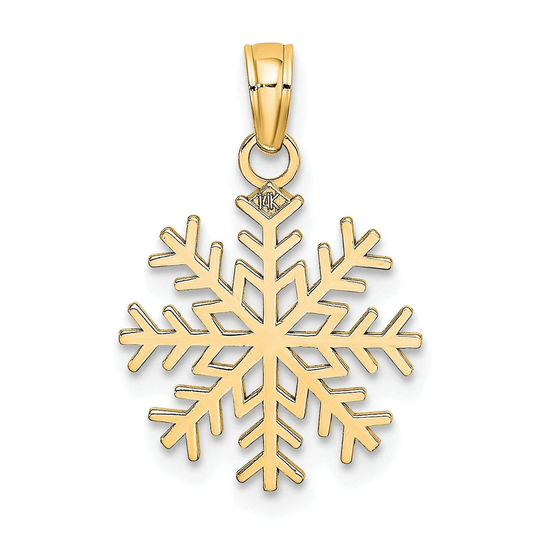 Lovely Rita's Pendants & Charms Solid 14k Yellow Gold Snowflake Charm Pendant