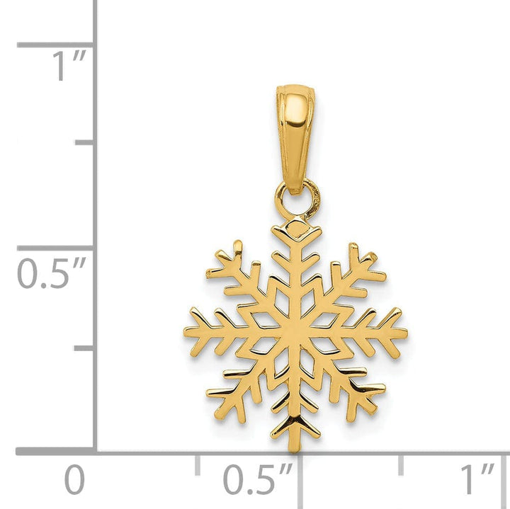 Lovely Rita's Pendants & Charms Solid 14k Yellow Gold Snowflake Charm Pendant