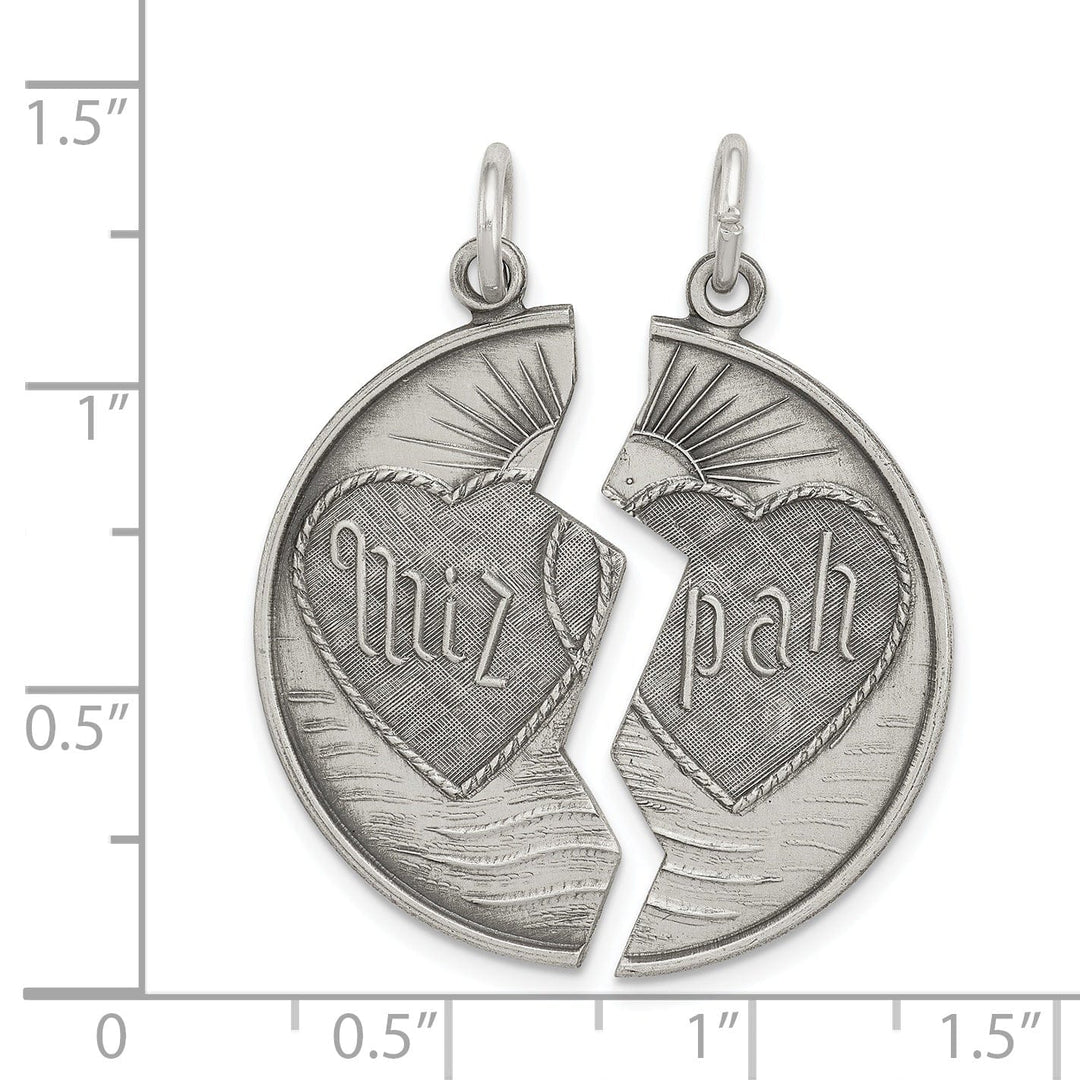 Lovely Rita's Pendants & Charms Sterling Silver Antiqued Mitzpah Charm Pendant. Engraving fee $22.00.