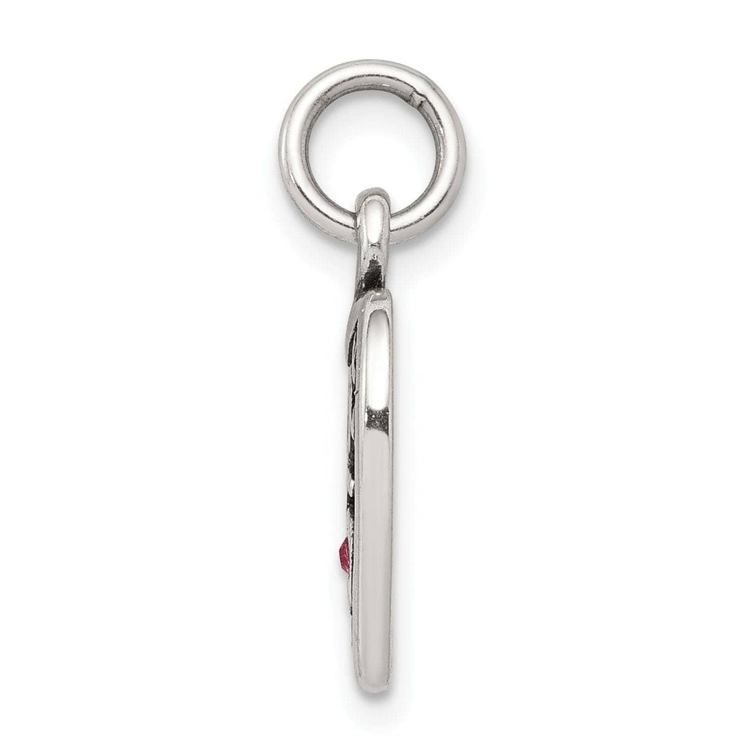 Lovely Rita's Pendants & Charms Sterling Silver Pink C.Z Sweet 16 Heart Charm