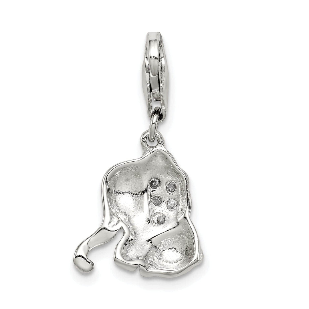 Lovely Rita's Pendants & Charms Sterling Silver Pink Enameled CZ Elephant Charm