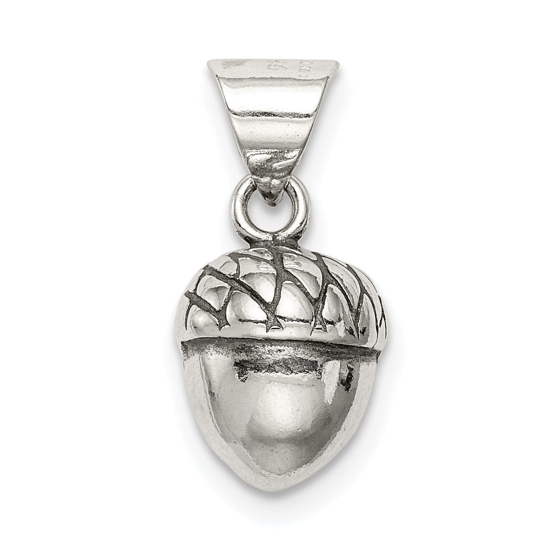 Lovely Rita's Pendants & Charms Sterling Silver Polish Antiqued 3-D Acorn Charm